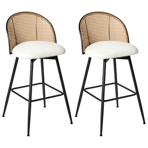 Lot De 2 Chaises De Bar Nathan Blanc