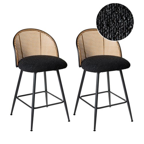 Lot De 2 Chaises De Bar Nathan Noir