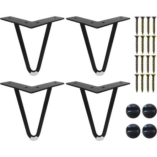 Lbgwp60-Lot De 4 Pieds De Meuble En Forme De V,Pieds De Table,Diy Pieds De Table En Métal Avec Vis Et Patins Antidérapants,Pour Bureau, Table Basse, Table À Manger, Table D'appoint, Table De Chevet 1