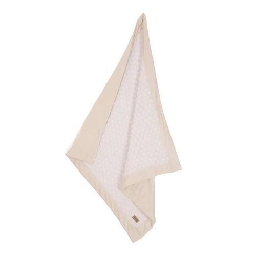 Couverture Bébé Double Face En Coton Oeko-Tex Roba - Frosty Almond - 80 X 80 Cm - Motif Pois En Relief - Beige Amande