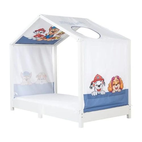 Toile de Lit Cabane Montessori 70x140 - ROBA - Pat¿Patrouille - avec 2 Poches de Rangement et Fenêtre de Toit - Bleu / Blanc