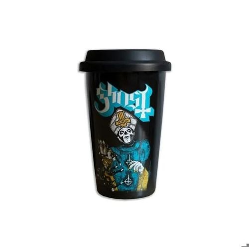 Ghost Mug De Voyage Fantôme - Logo Noir Avec Couvercle Tasse