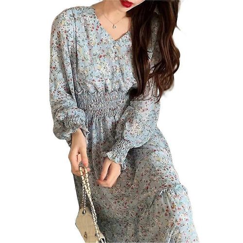 Robe Longue À Fleurs Pour Femme, Col En V, Décontractée, Longue, Robe De Plage, De Fête