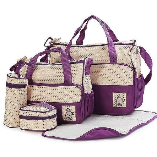 Lot De 5 Sacs À Langer Pour Bébé, Ensemble De Soins Pour Bébé, Violet, 6653