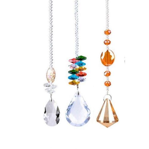 Boule de cristal, lot de 3 magnifiques pendentifs pour voitures, plantes, décorations de fenêtre, 8507