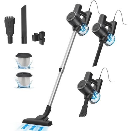 20Kpa Aspirateur Balai Puissant,Aspirateur Balai Avec Fil Câble 7M,3 En 1 Aspirateur Vertical Filtre Hepa,600W Aspirateur Balai Filaire,Aspirateur Balai Avec Support Mural Pour Sol[ASP6180606]