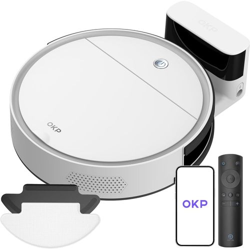 Aspirateur Robot, Robot Aspirateur Laveur 3 En 1, Mince Silencieux Connecté Wifi/Bluetooth/Alexa/App, Auto-Charge, 120Min D'Autonomie, Idéal Pour Poils D'Animaux Sols Tapis, K5 Ave[ASP6180303]