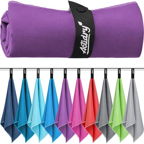 Serviette En Microfibre Serviettes Xl/L/M - 10 Couleurs - Légères, À Séchage Rapide, Très Absorbantes - Plage, Bain, Sauna, Grande Taille - L 90 X 180 Cm - Violet[Gra11920]