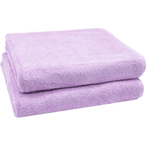 Set De 2 Serviettes De Bain, Serviettes De Douche, 100X150 Cm, Coton, Violet[GRA12179]
