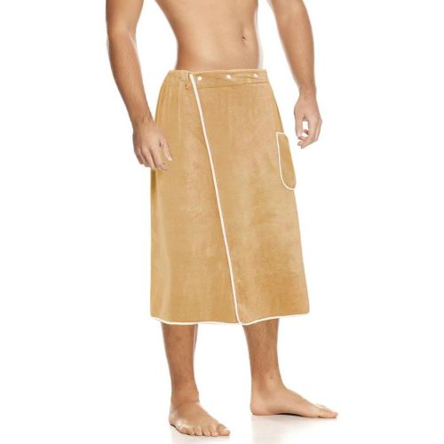 Paréo De Sauna 100 % Coton Pour Homme, Serviette De Sauna, Paréo De Sauna Pour Homme, Avec Fermeture À Boutons Réglable Sur 4 Positions, Pour Salle De Gym, Douche, Sauna, Spa Et Pl[Gra13533]