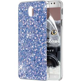 Coque Samsung Galaxy J7 2017, Mince Étui En Silicone Souple Paillette Strass Brillante Bling Bling Glitter De Luxe,Tpu Housse Etui De Protection Pour Samsung Galaxy J7 2017 (Bleu)[Coque6183440]