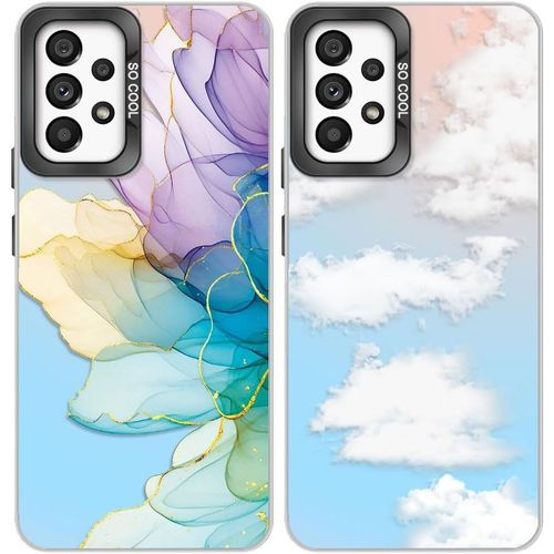 2 Pièces Coque Pour Samsung Galaxy A53 5g 6,5"", Coque Antichoc Protection Rigide Rigide Avec Effet Irrédescent, Poli Trans Mignon Coque Pour Femme[Coque6184910]