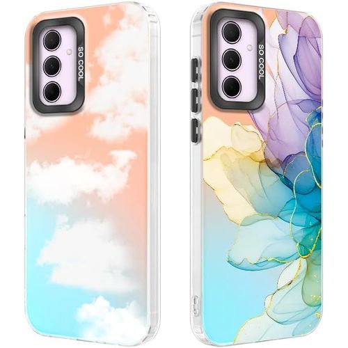 2 Pièces Coque Pour Samsung Galaxy A14 4g/ 5g 6,6"", Étui Antichoc Protection Rigide Avec Effet Irrédescent, Poli Trans Mignon Coque Pour Femme[Coque6184945]