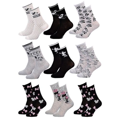 Chaussettes Pack Femme Disney Minnie Pack De 9 Paires Chaussettes Surprise