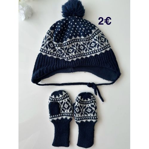Bonnet Et Moufles H&ampm Bébé 6-12 Mois