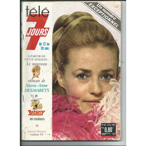 Télé 7 Jours 12/11/1966 Jeanne Moreau, Françoise Hardy,Gilles Margaritis,Christian Zuber,Alain Mosconi,Aznavour & Ulla Thurcel,Piaf,Louise De Vilmorin,Guy Béart,Polnareff,Pierre Perret,Brassens,Distel
