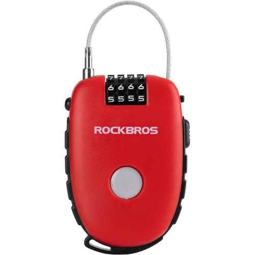 Motorcycle Helmet Lock Bicycle Cable Lock 94 Cm Combination Code 4 Digits Mtb Road Bike Electric Motorcycle Scooter Bicycle Pilant Luggage Stroller Red