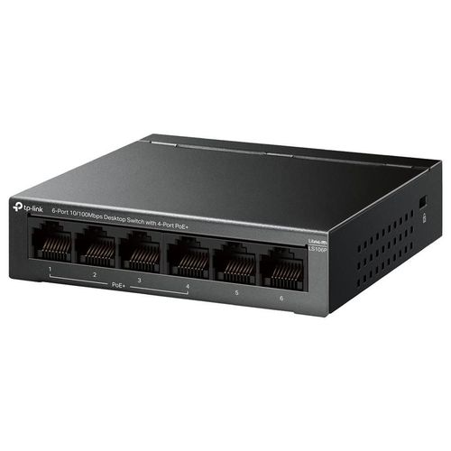 TP-Link LiteWave LS106P V1 - Commutateur - 4 x 10/100 (PoE) + 2 x 10/100 - de bureau, fixation murale - PoE (65 W)