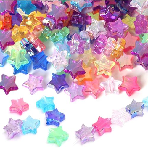 400pcs Colorful Star Shape Plastic Beads For Jewelry Making Necklace Friendship Bracelets Charms