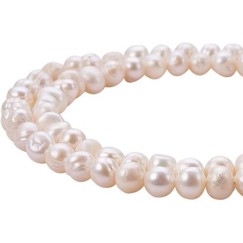 120pcs Natural Mother Of Pearl Beads For Bracelet Necklace Jewellery,Class A,Beige,Diameter 6   7 Mm,Hole 0.8 Mm