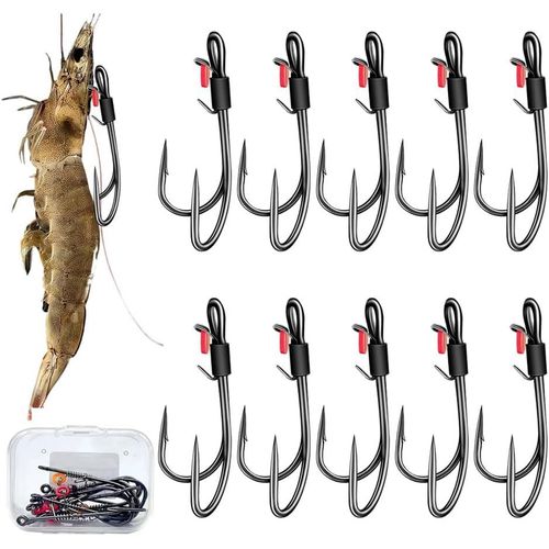 10 Pièces Hamecon Peche Doubles En Acier À Haute Teneur En Carbone Crevettes Vivantes Hameçons Portables En Boîte Pour Poissons D'eau Douce Et Salée""},""Additionalweblabs"".[F147]
