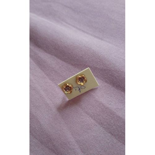Paire De Boucles D Oreille Fleur Violette Neuvz