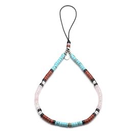Bijoux De Téléphone En Pierre Heishi Agate Noir Jaspe Rouge Turquoise Quartz Rose