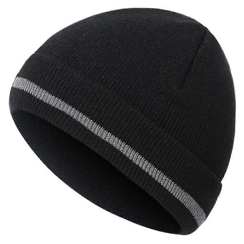 Bonnet Chaud En Tricot Pour Homme Avec Revers Uni, Casquette De Ski En Luge, 4726