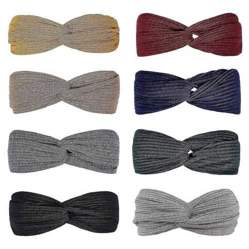 Bandeaux Pour Femmes, Élastiques, Noués Et Torsadés, Style Bohème, Pour Filles, Turban Croisé Uni, Pour Le Yoga, L'entraînement, Style Vintage, Accessoires Pour Cheveux, Couleur Unie