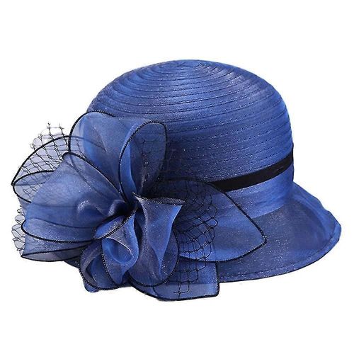 Chapeau Bibi À Grandes Fleurs Pour Femme, Accessoire De Coiffure Pour L'église, Pâques, En Organza Britannique, 7744