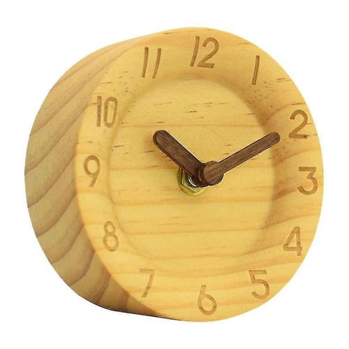 Réveil créatif en bois massif, horloge de table silencieuse à aiguille en bois, horloge en rondins