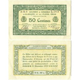 France - Billet - Chambres De Commerce D'alencon Et Flers - 50 Centimes - Neuf - 1915 - 15-190