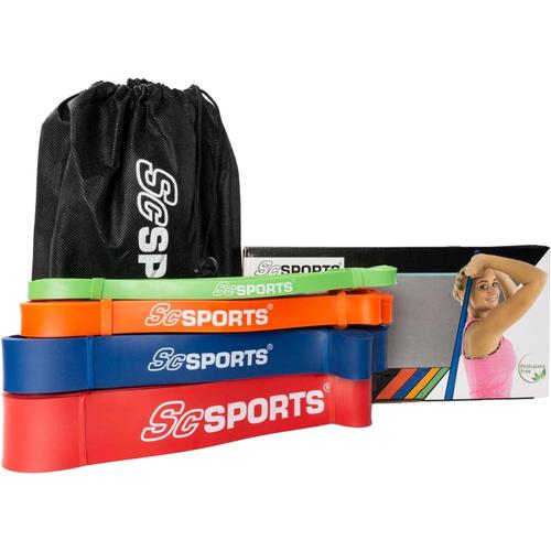 Scsports® Jeu De Bandes De Fitness ? Set De 4 Pièces, 2 M, Élastique, Durable, En Latex Naturel, Plusieurs Couleurs - Bande D'entraînement, Bande De Résistance Pour La Musculation, Yoga, Pilates