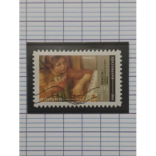 L216 -- Timbre Oblitéré France Autoadhesif N ° 2200 -- Année 2022 -- " Chef D'oeuvre De L'art, Détail De Tableau, Jeunes Filles Au Piano, De Renoir".