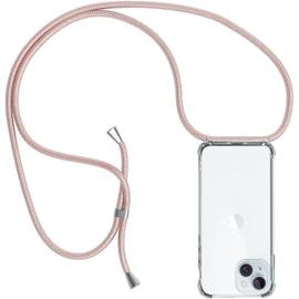 Coque Cordon pour iPhone 15 Plus, Antichoc Motif Cœur Anti-Rayures Souple -  Rose