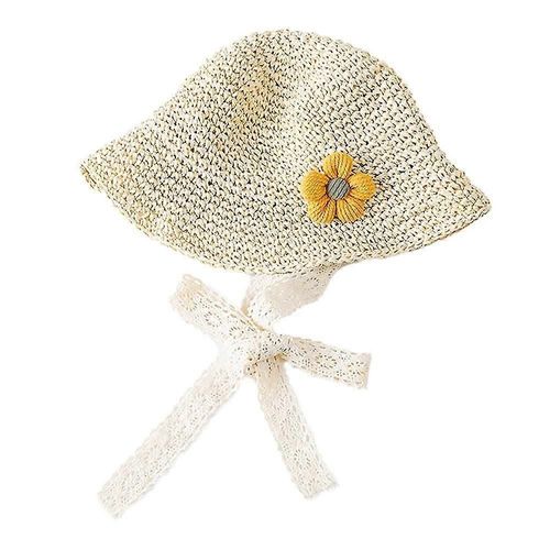 Chapeau De Paille Pour Bébé, Protection Solaire D'été, Parasol Pour Bébé, Plage, Chapeau De Soleil D'été Pour Enfants, Chapeau Mignon