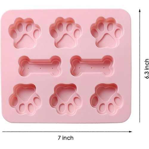 Moule En Silicone Antiadhésif En Forme De Patte De Chiot, Moules De Cuisson Mignons En Forme De Pattes Et D'os, Moules En Silicone De Qualité Alimentaire Pour Chocolat, Bonbons, Gelée, Biscuits Et Bac À Glaçons