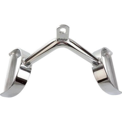 Scsports® Poignée À Ramer - Surface De Moletée, En Acier, Chromé, Pour Traction Latissimus, Charge Max 200 Kg - Barre De Traction Pour Câble, Manche Traction À Câble, Musculation, Fitness