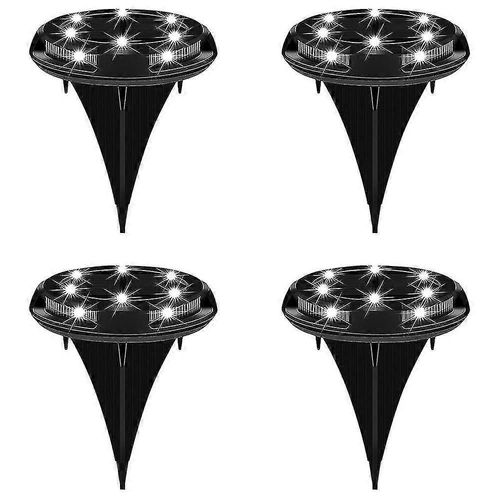 Lampadaire Solaire D'extérieur À Led, Disque Solaire, Éclairage De Jardin Solaire Pour Allée, Jardin Et Cour (Lot De 4)
