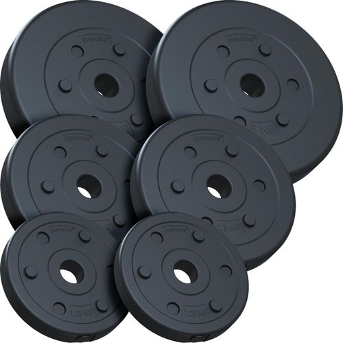 Scsports® Set Disques De Poids ? 17,5 Kg, Plaques 2 X 1,25/2,5/5 Kg En Plastique, Silencieux, Noir - Musculation À La Maison