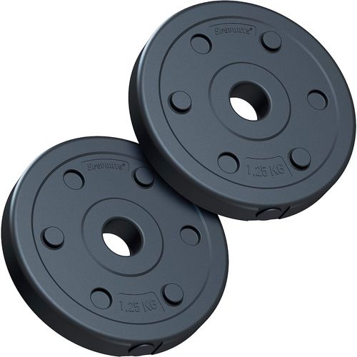Scsports® Jeu De Disques D'entraînement ?2,5 Kg, Plaques 2 X 1,25 Kg, En Fonte, Noir ? Set De Disques De Poids, Fitness, Musculation