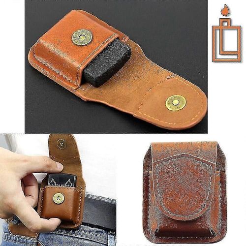 Étui Briquet En Cuir Étui Fait Main Boucle De Ceinture Clip Pochette Titulaire Pour Zippo-YKY416