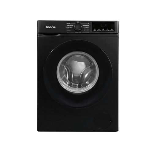 Lave-linge hublot Orsan Linarie LJWM812ABK Noir 8kg 1200 tours moteur induction 11 programmes & vapeur Classe A (LINARIE)