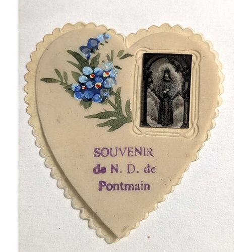 Coeur Plastifié "Souvenir De N. D. De Pontmain"