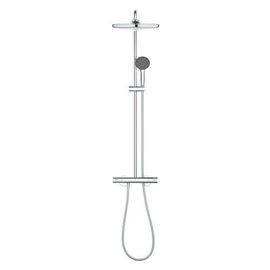 Colonne de douche thermostatique XXL Round 250 + Douchette 2 jets, Chrome (26816022)