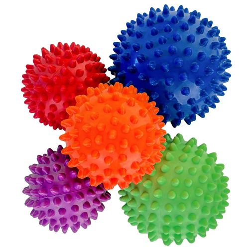 Scsports® Jeu De Balles De Massage À Pointes?Set 5 Balles, Sac De Rangement, Portable, Anti-Stress-Balles Hérisson, Massage,Thérapie