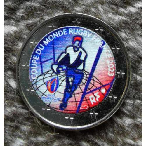 France 2023 - Coupe Du Monde De Rugby - 2 Euros Commemorative Couleur Colored Color