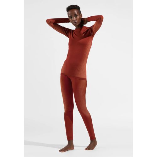 Odlo Haut À Manches Longues Performance Warm Pour Femme, Xs, Rouge