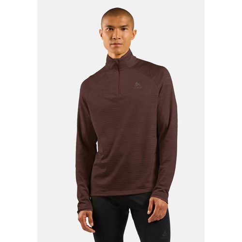 Odlo Pull À Manches Longues Et Col Zippé Run Easy Pour Homme, L, Bordeaux
