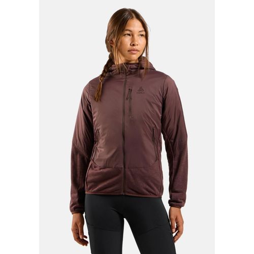 Odlo Veste Hybride Isolante En Laine Ascent Pour Femme, L, Bordeaux